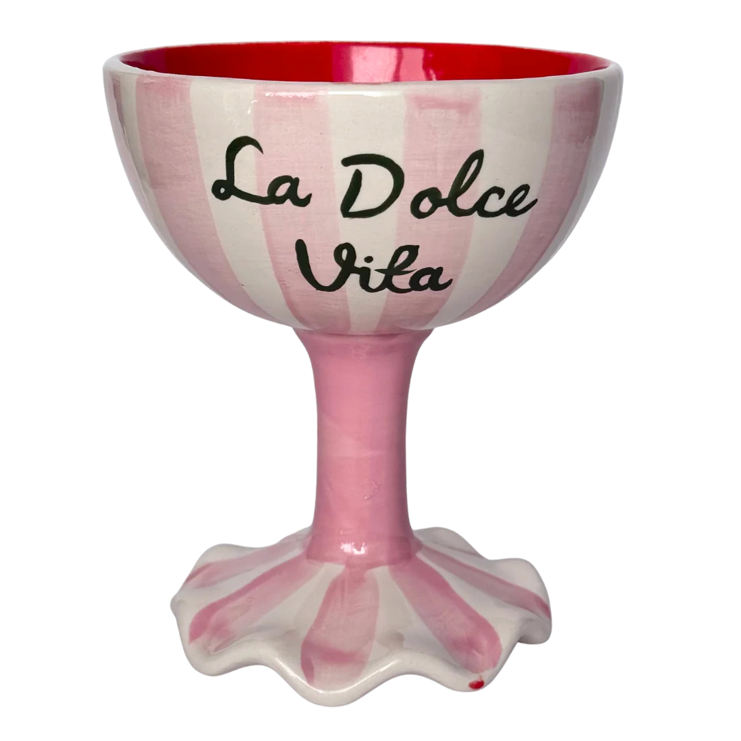 🍋  Elaine Ruffled Foot Wine Glass